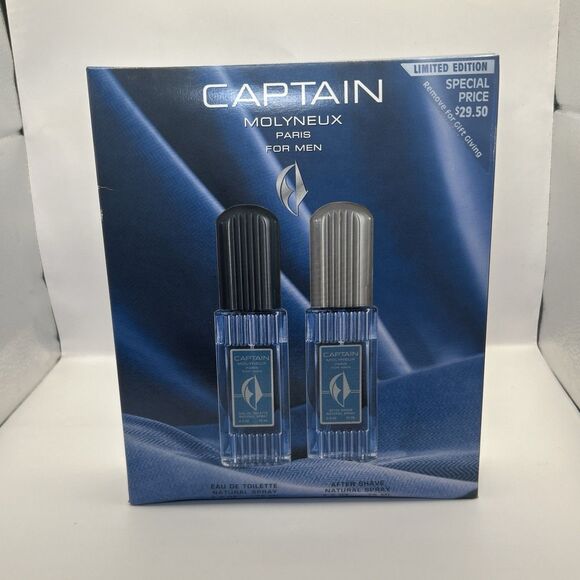 Captain Molyneux Men’s Gift Set - 2.5 oz EDT + 2.5 oz After Shave Spray - NEW - Picture 1 of 16
